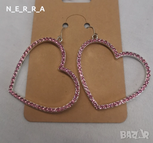 Обеци с розови камъни