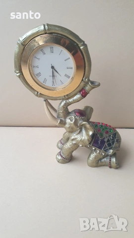 Бронзово слонче Часовник, снимка 4 - Антикварни и старинни предмети - 53244493