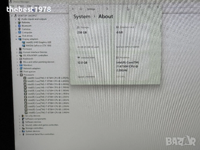 17.3 Lenovo`Core i7-8750H/GTX 1050/12GB RAM/256GB SSD/Full HD IPS, снимка 8 - Лаптопи за игри - 52829093