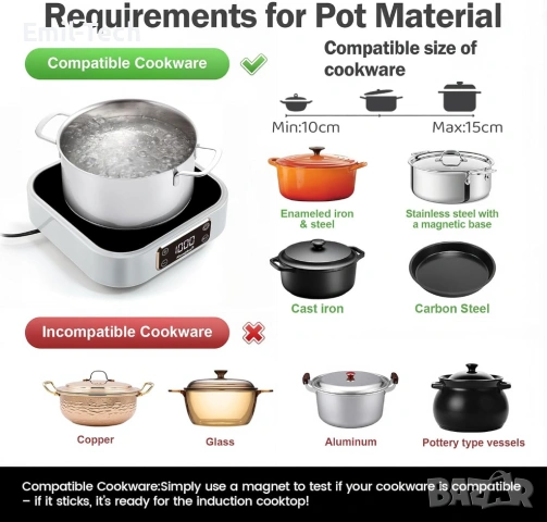 Нов мини индукционен котлон 1000W с кафеварка Мока – комплект, снимка 5 - Кафемашини - 53949223