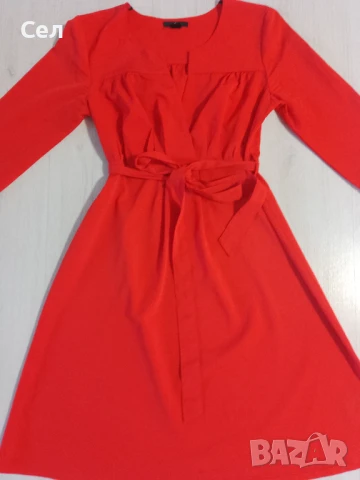 Червена рокля H&M 36, снимка 3 - Рокли - 51151796