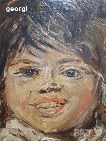 авторска картина "Усмихнато момче" маслени бои върху дървена основа , снимка 8 - Картини - 53035820