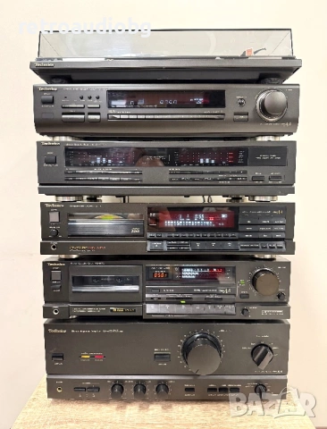 🔈Ретро аудио система - сет TECHNICS - усилвател, сд плеър, дек, тунер, еквалайзер, грамофон🔈
