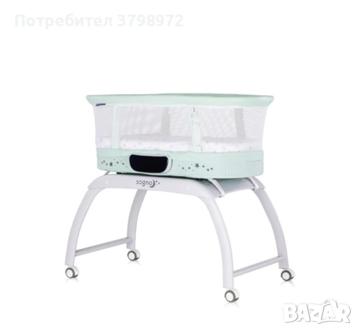 Кошара-люлка с LED дисплей "Sogno" зелен