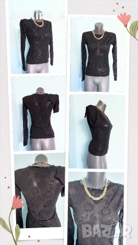 Три различни броя / Луксозна блуза с ламе и с цветя "Melanie lyne", "SNO skins" и България , снимка 9 - Туники - 36537131