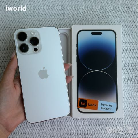 НОВ❗️ 100% Батерия❗️ iPhone 14 PRO MAX ❗️Лизинг от 64лв/м ❗️Silver ❗️ бял гар., снимка 1 - Apple iPhone - 46471231
