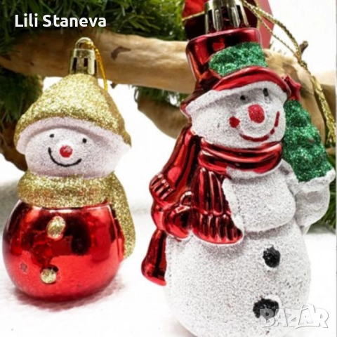 Коледен комплект украса 8 броя – Червени и бели висулки  Premium Collection., снимка 11 - Декорация за дома - 52564597