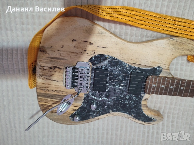 Custom електрическа китара – Spalted Maple, Floyd Rose Special, снимка 2 - Китари - 53458551
