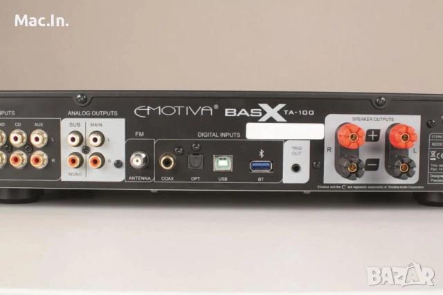 EMOTIVA BasX TA100 стерео предусилвател/DAC/тунер с интегриран усилвател , снимка 3 - Ресийвъри, усилватели, смесителни пултове - 53215425