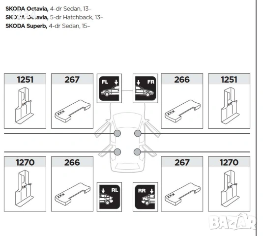 багажник (напречни греди) THULE за SKODA Superb и Octavia, снимка 5 - Аксесоари и консумативи - 54020555