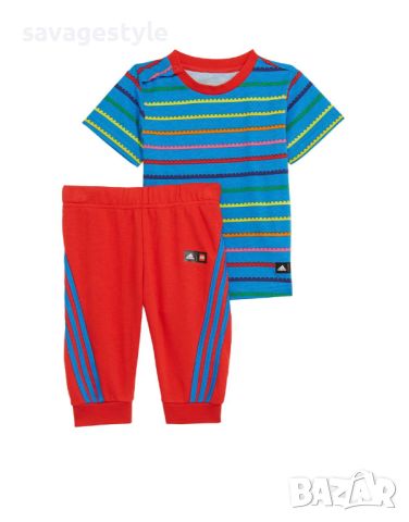 Детски спортен екип ADIDAS x Classic Lego Tee And 3/4 Pants Set Blue/Red, снимка 1 - Детски комплекти - 46071064