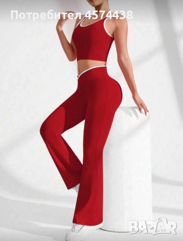Дамски Спортен Фитнес Комплект Спортна Екипировка за Фитнес М, снимка 5 - Спортни екипи - 52503746