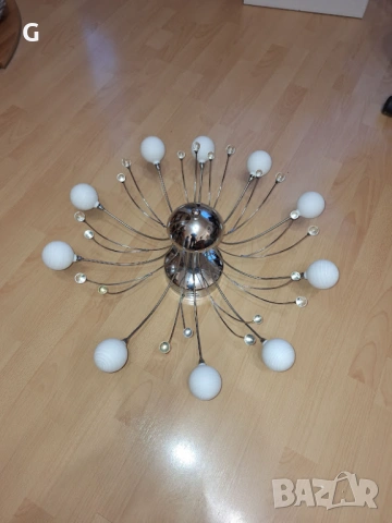 Лед полилей - Фонтан, лампион, лампа 10 крушки. Диаметър 60см., снимка 8 - Лампи за таван - 53854840