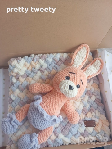 Бебешки и детски комплекти от играчка, одеяло и клипс с персонализация по желание, снимка 5 - Спално бельо и завивки - 53427682