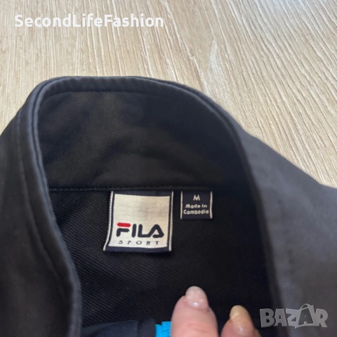 Дамско спортно яке Fila с цип, размер M черно синьо , снимка 5 - Якета - 53177576