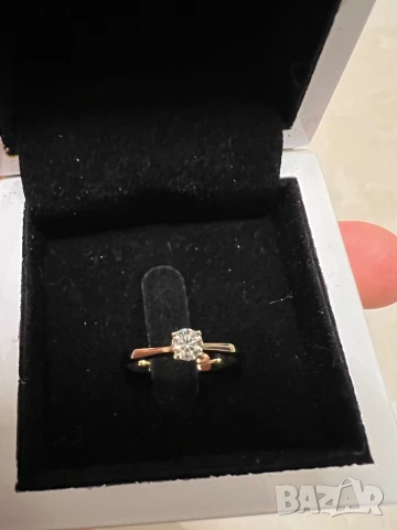 Годежен пръстен с Диамант и Бяло злато 18k, снимка 3 - Пръстени - 51199219