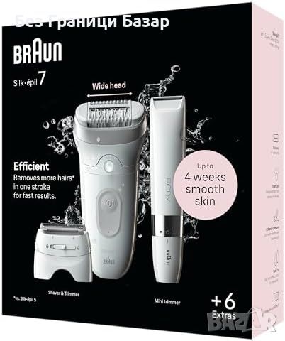 Нов Braun Silk-épil 7 Епилатор, Мокро и Сухо Премахване на Косми за жени Браун, снимка 5 - Епилатори - 45670956