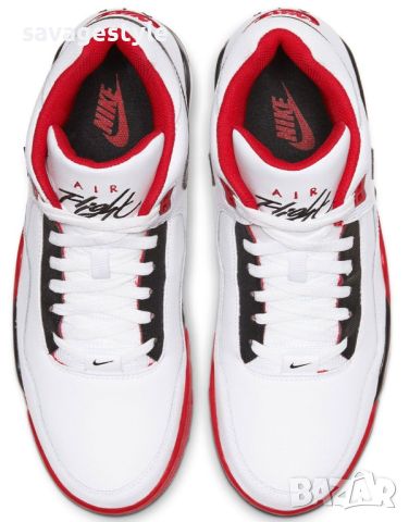 Мъжки кецове NIKE Flight Legacy Shoes White/Red, снимка 5 - Кецове - 45982058