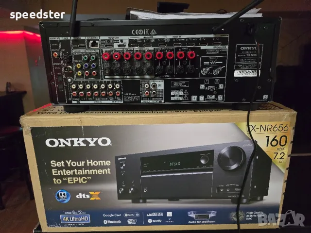 Ресийвър Onkyo TX-NR656 7.2 4K Bluetooth Wi-Fi  Dolby Atmos , снимка 5 - Ресийвъри, усилватели, смесителни пултове - 48084930