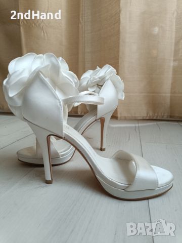 Официални сватбени обувки на висок ток р37, снимка 4 - Дамски обувки на ток - 45680858