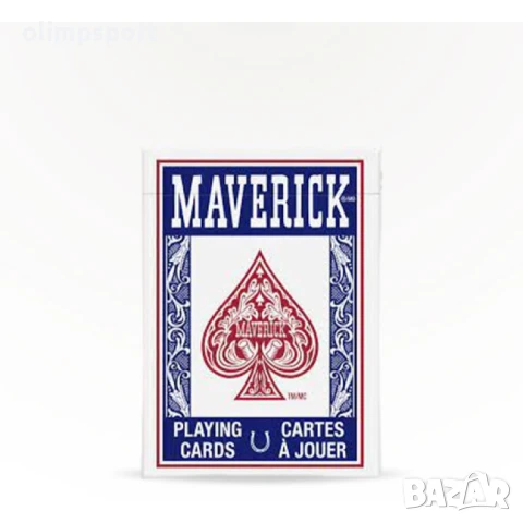 Карти за игра Maverick Poker Standard Index  Покер размер, стандартен индекс.  Син или червен гръб. 
