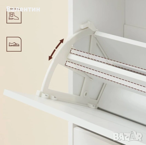 Шкаф за обувки на 3 нива, снимка 5 - Шкафове - 53383052