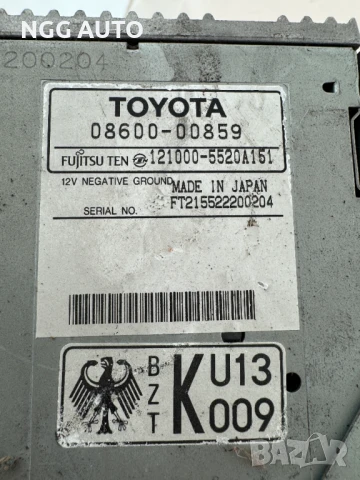 Оригинален Касетофон, Радио за Тойота, Toyota, TF2000, 08600-00859, 121000-5520A151, снимка 4 - Части - 51398367