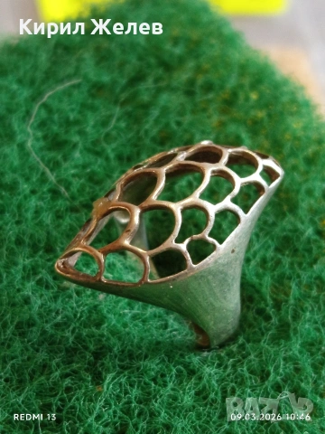 Винтидж ретро стил сребърен пръстен майсторска ръчна изработка 54210, снимка 3 - Пръстени - 53763614