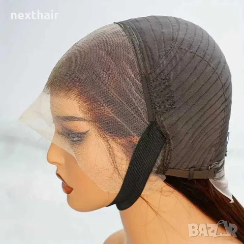 Естествена оранжева дамска перука с дантела лейс фронт 13x4, снимка 6 - Аксесоари за коса - 51857883