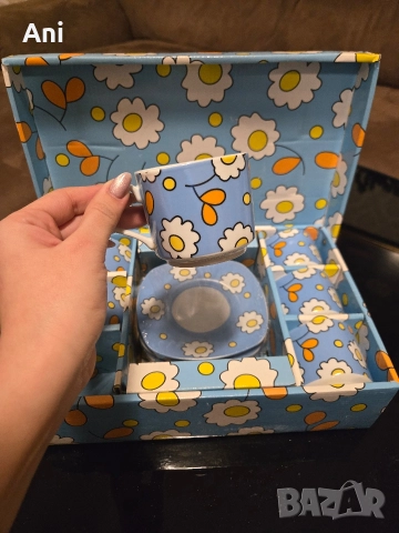 Уникален син сервиз на маргаритки, снимка 5 - Сервизи - 52774760