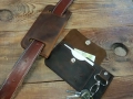 Ръчно изработен мъжки кожен аксесоар  за носене на колан., снимка 3