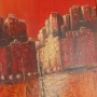 Авторска картина "Червеният град", снимка 7