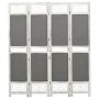 338555 vidaXL 4-Panel Room Divider Grey 140x165 cm Fabric