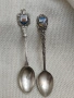 2 Сребърни стари лъжички с емайл ,др, снимка 1