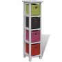 vidaXL Шкаф за съхранение с многоцветни кошници, дърво пауловния(SKU:241540