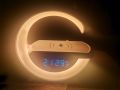 Мини интелигентна нощна лампа с безжично зареждане часовник будилник Bluetooth, снимка 8