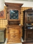 Античен Шедьовър: Френски Неоренесансов Дървен Бюфет/Скрин с Витраж, Края на XIX век, снимка 2