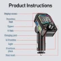 CAR Bluetooth FM трансмитер - 3.1 А, 7 LED светлини, 2xUSB + TYPE C, microSD карта, AUX, волтметър, снимка 2