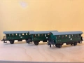 3 пътнически вагона Trix 20114 H0 1:87 ретро модел Влак, влакче, локомотив , снимка 5