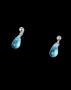 Outlet Sale Сребърни висящи обеци,water drops-капки,blue/нови, снимка 1 - Колиета, медальони, синджири - 45089194