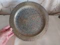 Стара месингова чиния за стена, 25 см диаметър, снимка 1 - Колекции - 45491858