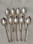 Комплект сребърни стари лъжички за кафе 9 броя на фирмата GAB, снимка 4