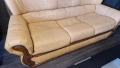 Кожен диван с два фотьойла , снимка 2