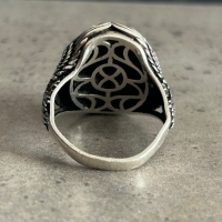Сребърен пръстен с орел, снимка 3 - Пръстени - 44968759