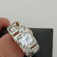 красив сребърен пръстен с камъни, снимка 3 - Пръстени - 45455725