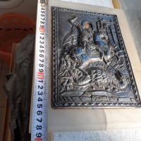 Прекрасна сребърна икона Свети Георги, снимка 5 - Антикварни и старинни предмети - 44959378
