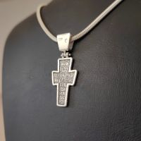 Сребърен кръст, кръст с разпятие, православен кръст, сребърен двулицев кръст, сребро 925, снимка 4 - Колиета, медальони, синджири - 45777147