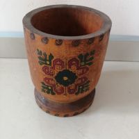 Дървена ваза h 15.5 см. , снимка 1 - Други стоки за дома - 45448326