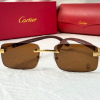 Cartier висок клас мъжки слънчеви очила с дървени дръжки, снимка 5 - Слънчеви и диоптрични очила - 45870838