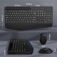 Комбинирана безжична клавиатура и мишка, ергономична клавиатура в пълен размер с опора за китката, снимка 7 - Клавиатури и мишки - 45521524